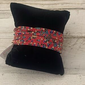 Gold Multicolor Bracelet Stack.